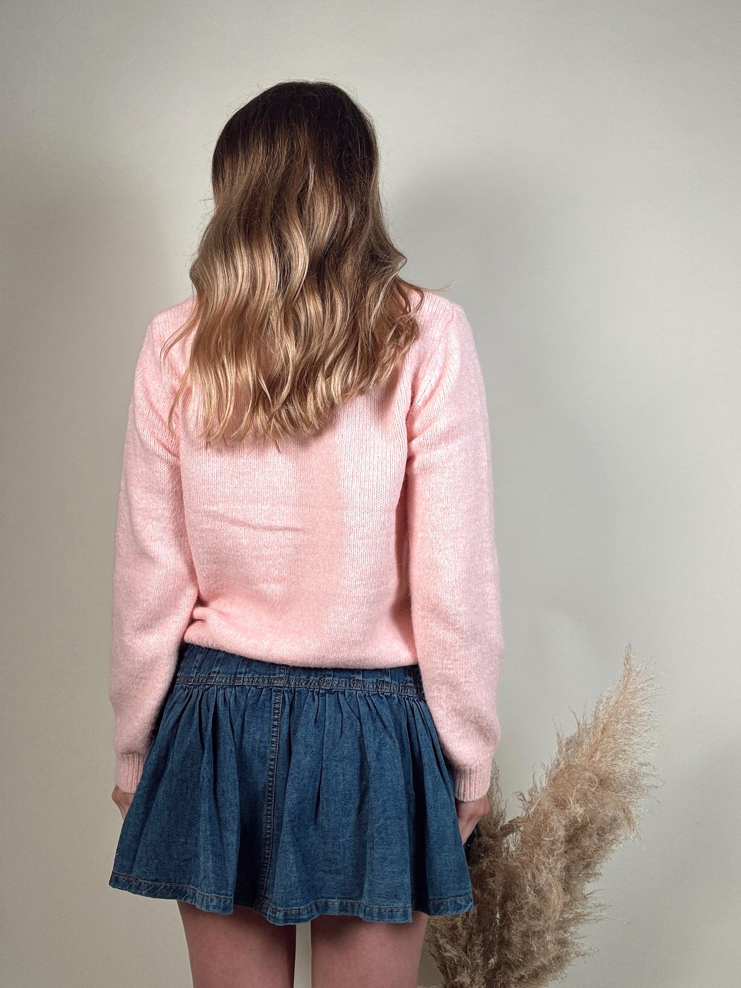 Denim Pintuck Detail Skirt