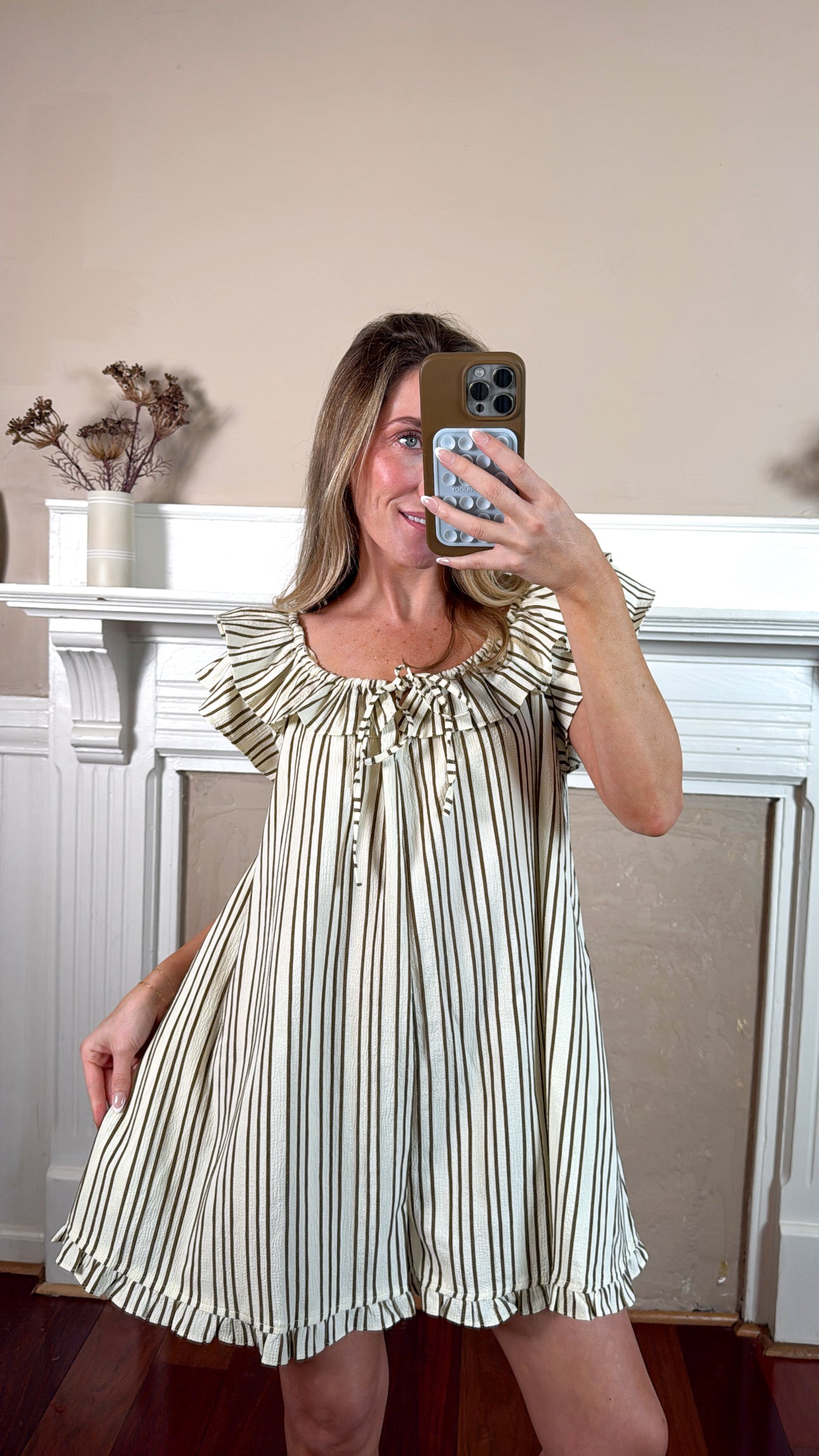 Striped Ruffled Romper