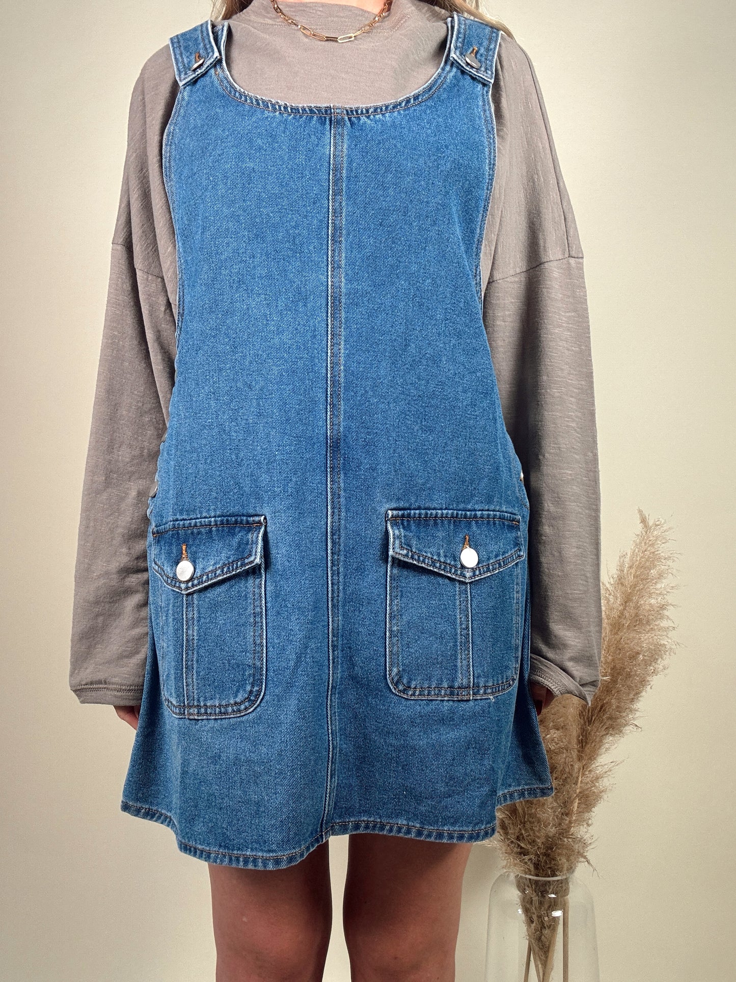 Denim Overall Mini Dress