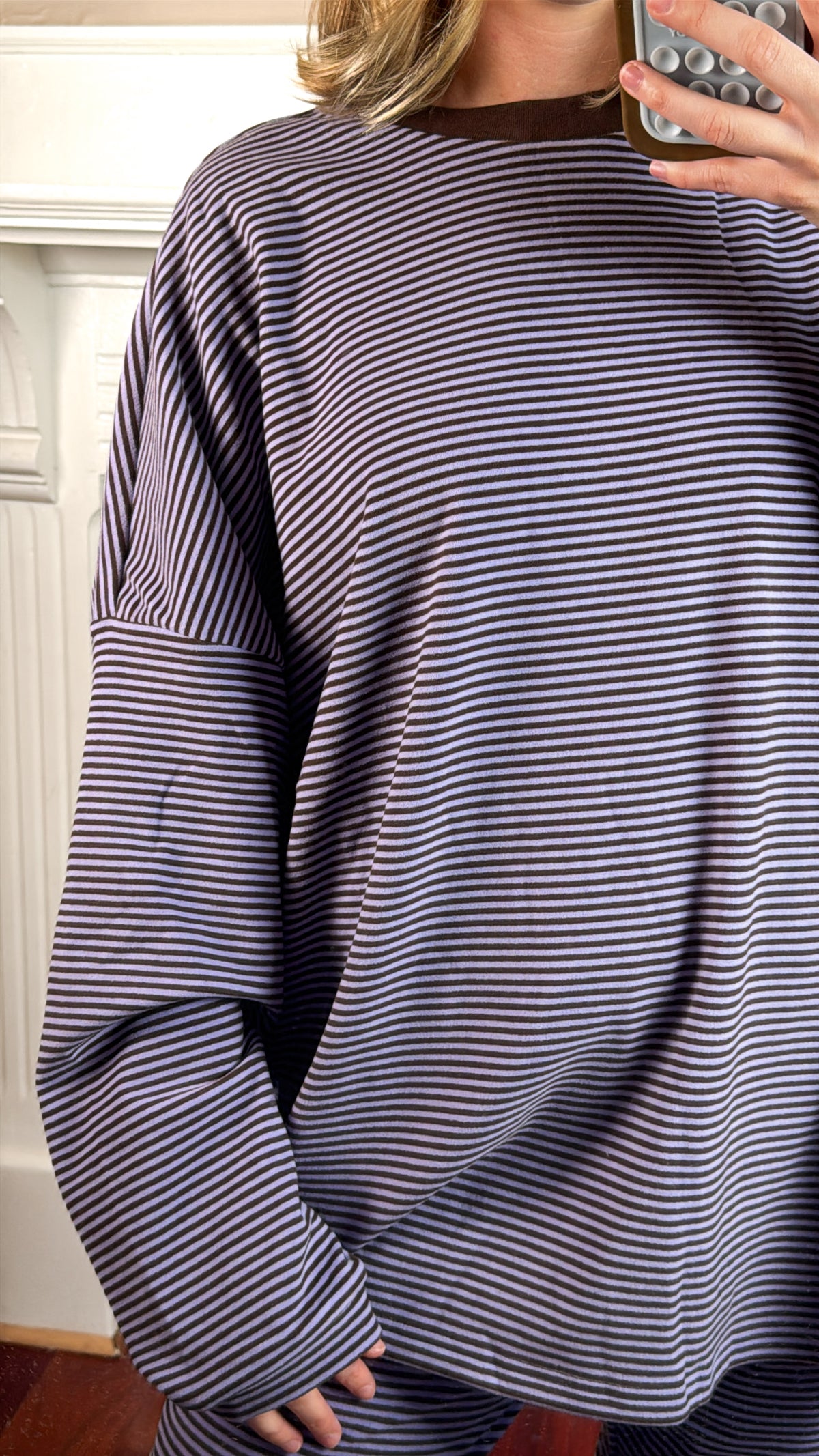 Lavender Chocolate Striped Top