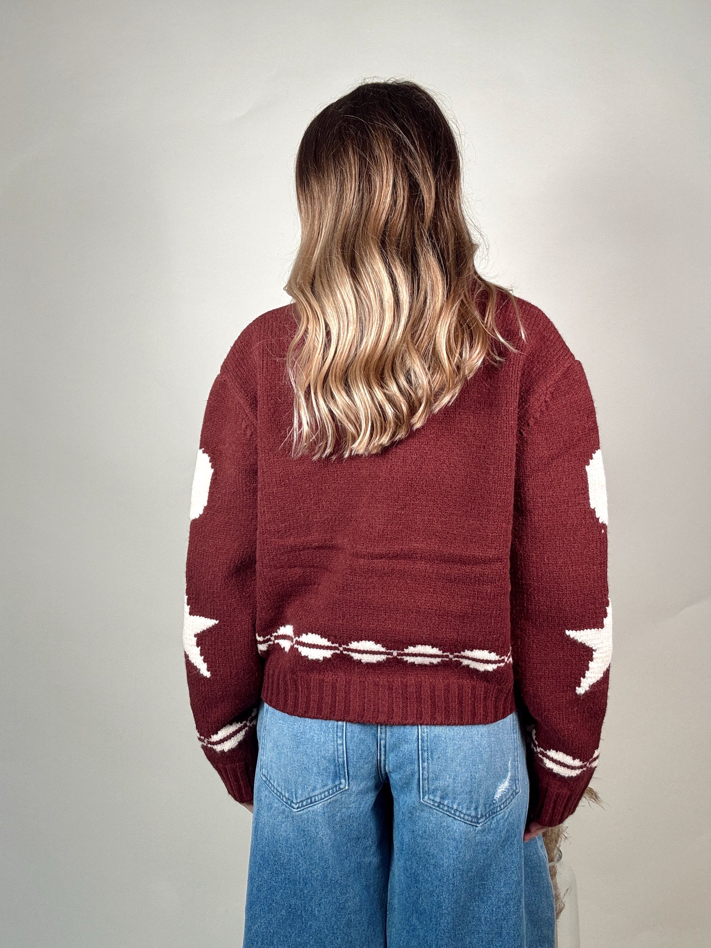 Moab Zip-Up Knit Jacket - Maroon