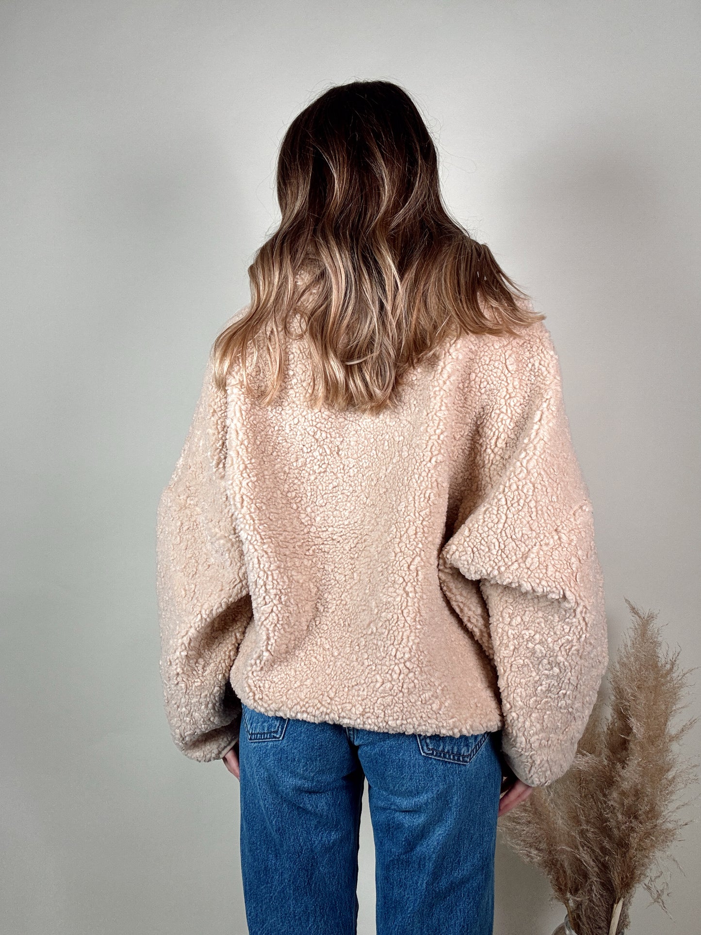 Blush Cloud Half-Zip Sherpa Pullover
