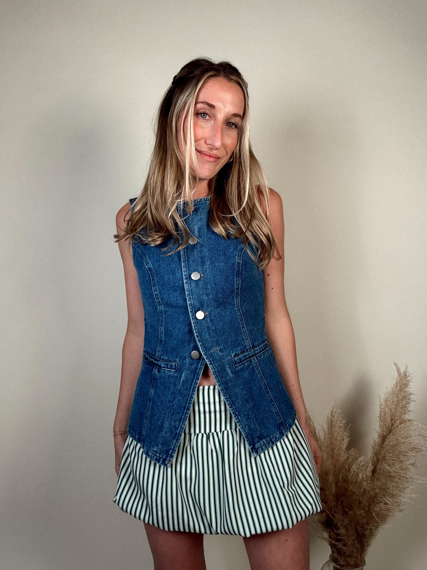 Ivy Striped Peplum Mini Skirt