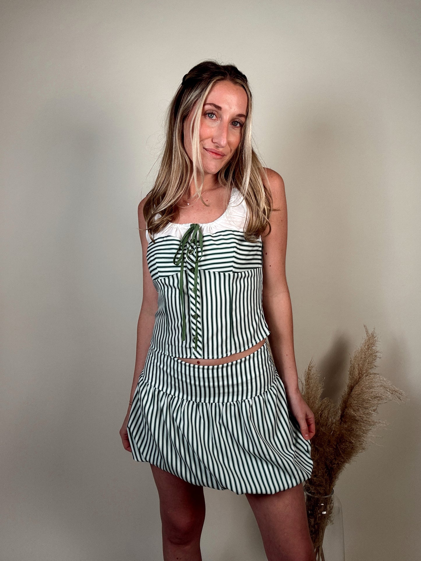 Ivy Striped Peplum Mini Skirt