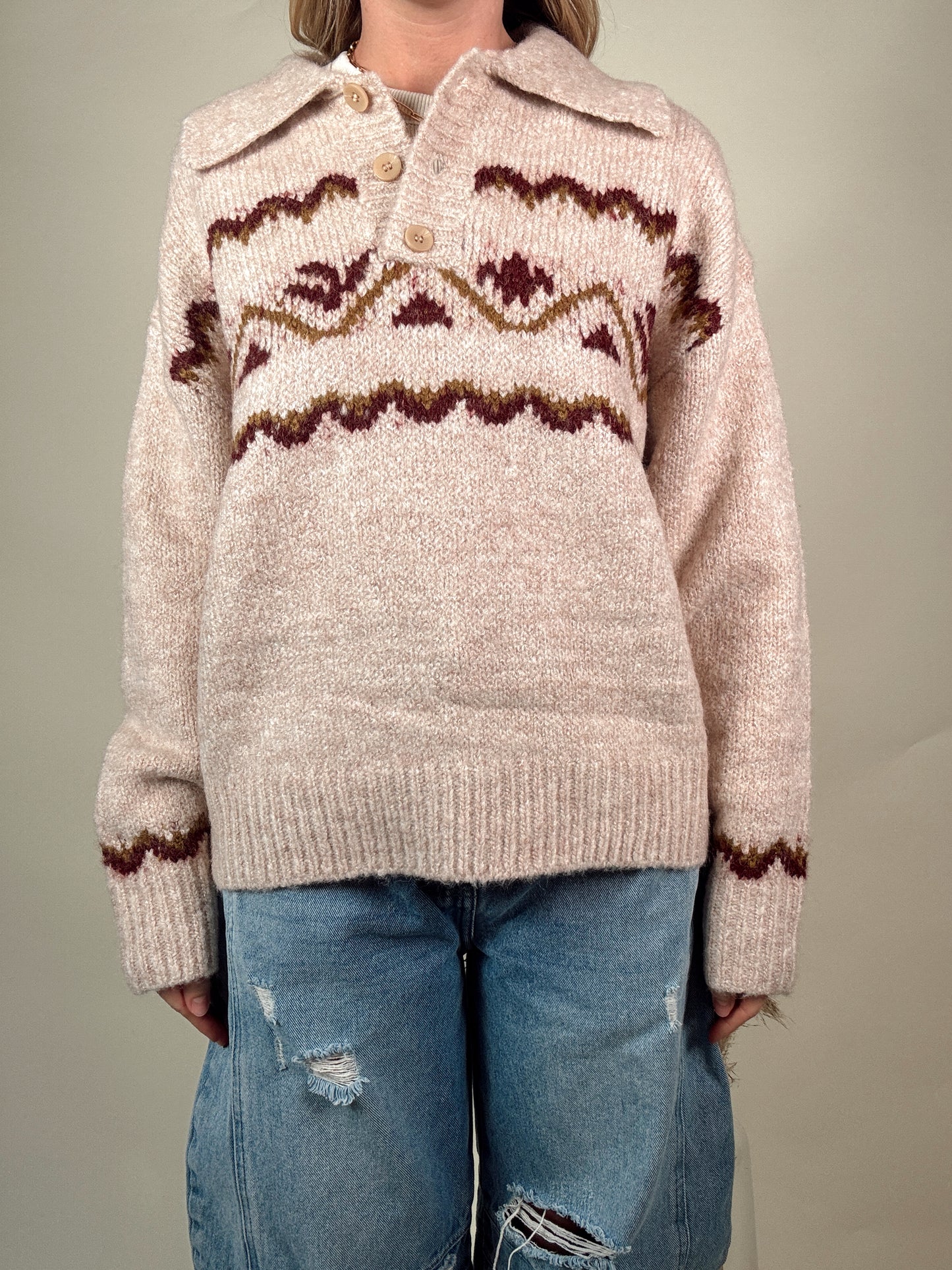Fair Isle Collar Button Down