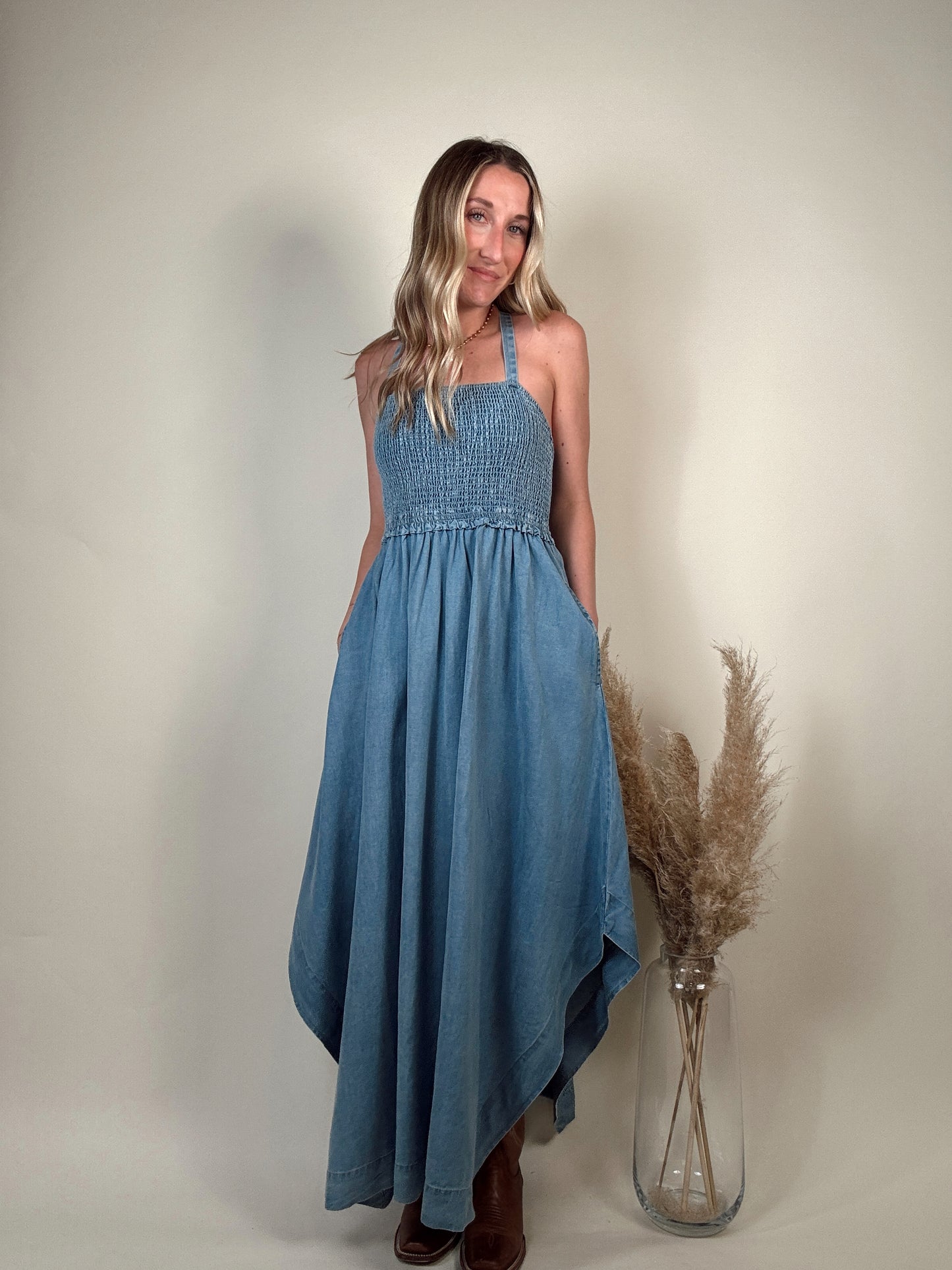 Demi Denim Smocked Dress