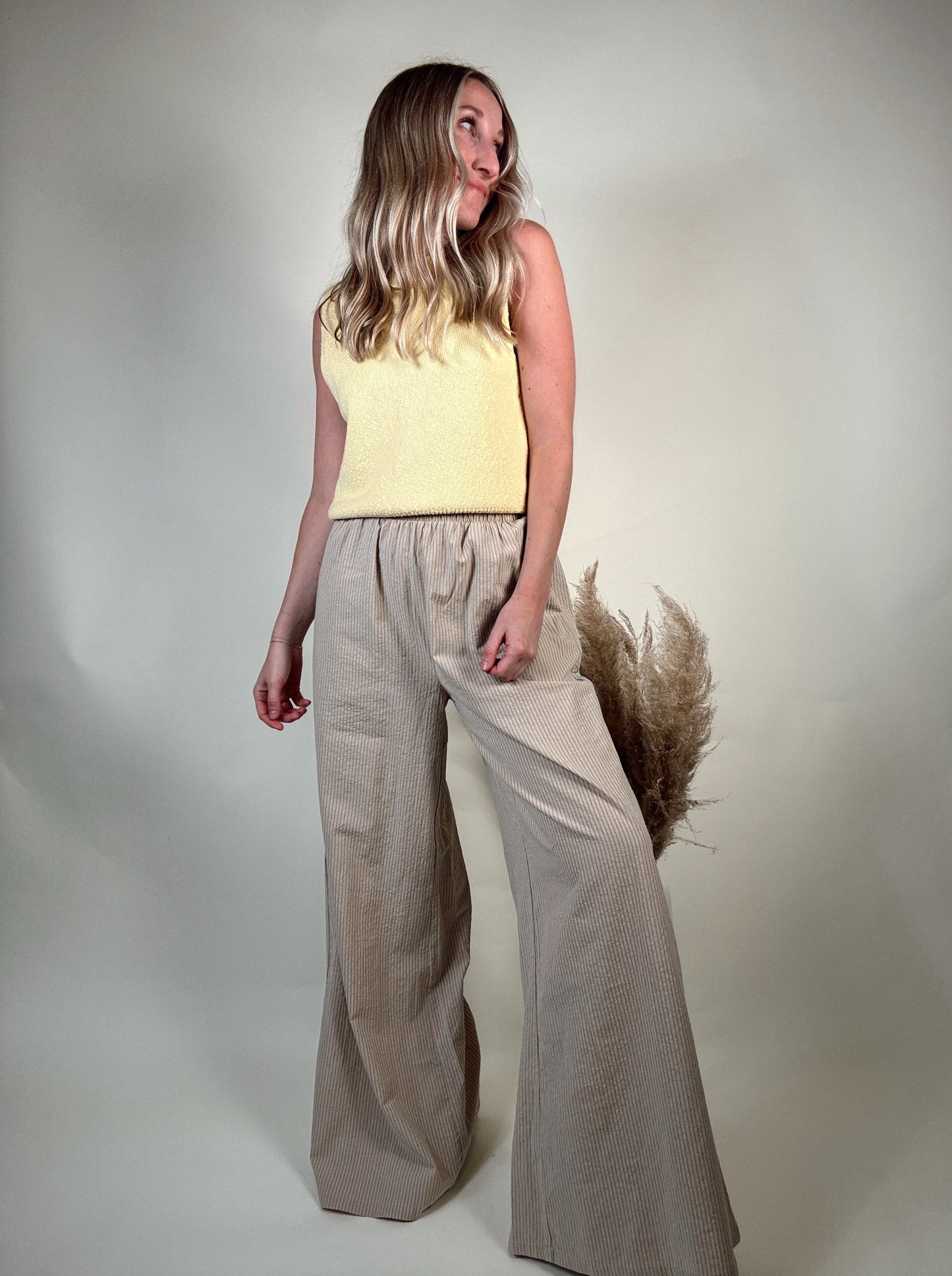 striped pants, striped pajama pants, linen pants
