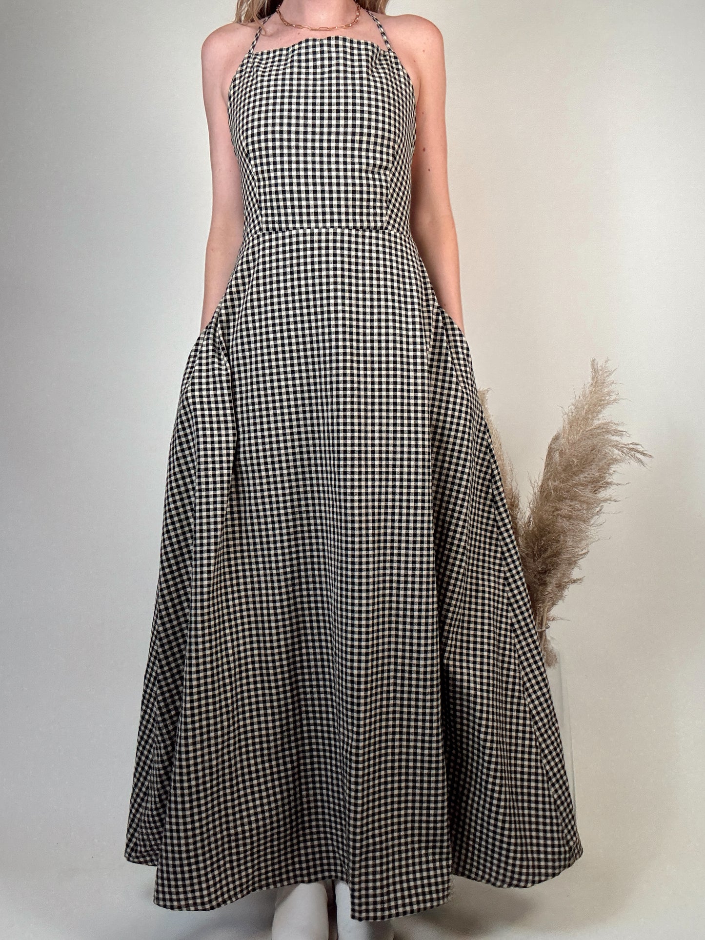 Back At It Gingham Midi Dress