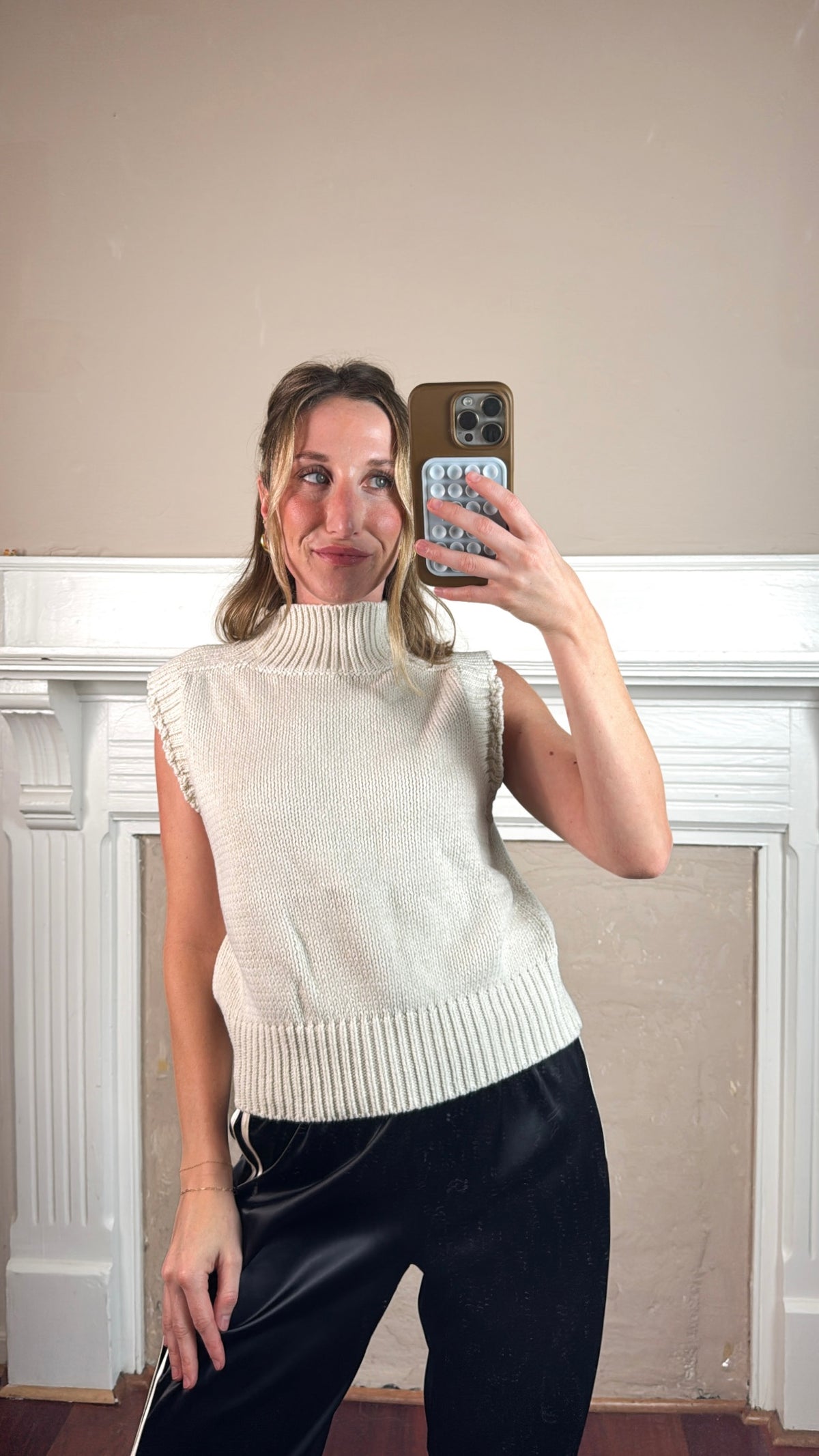 Lexi Ribbed Mock Neck Sweater Vest