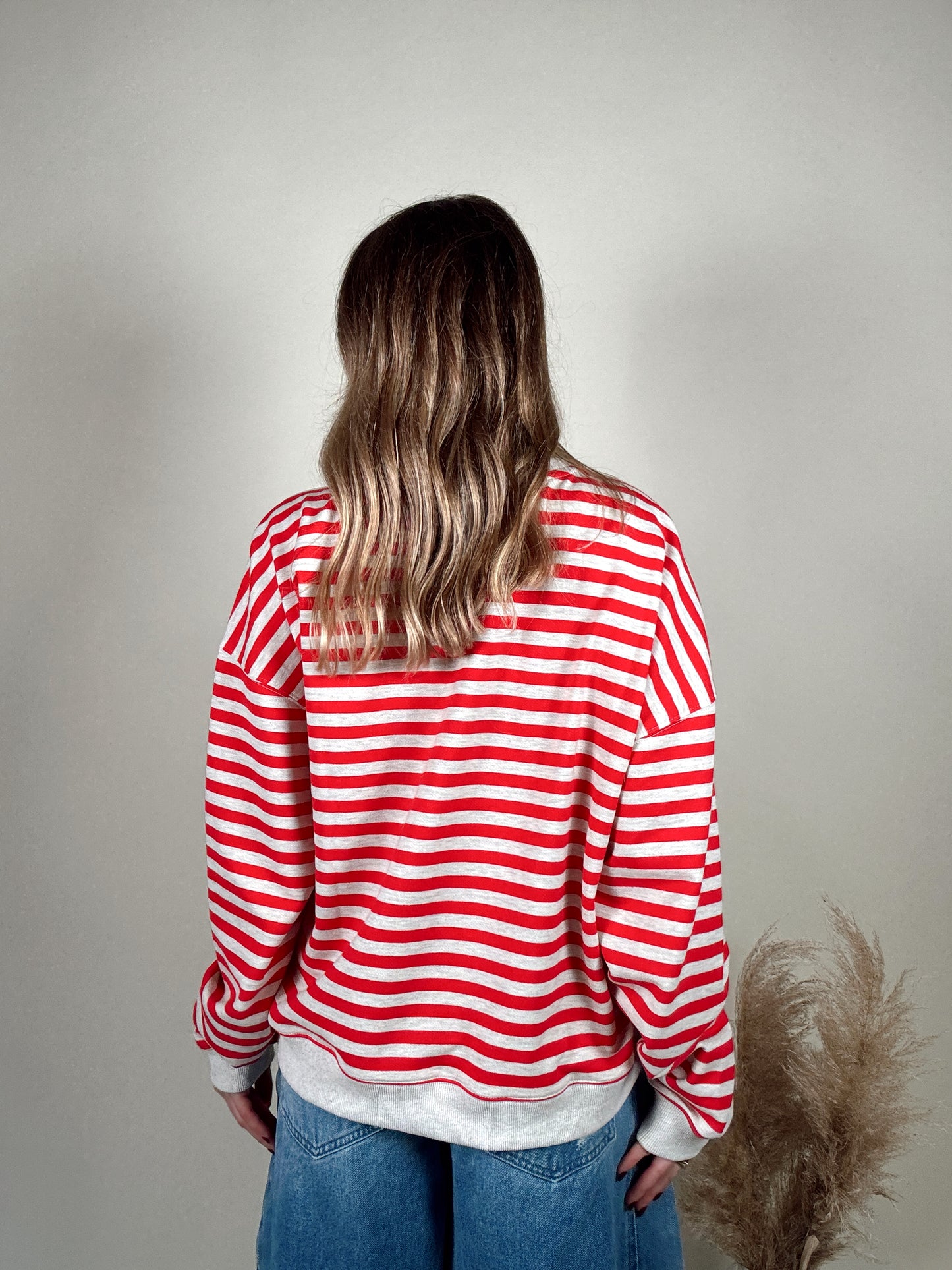 Red Striped Knitted Pullover