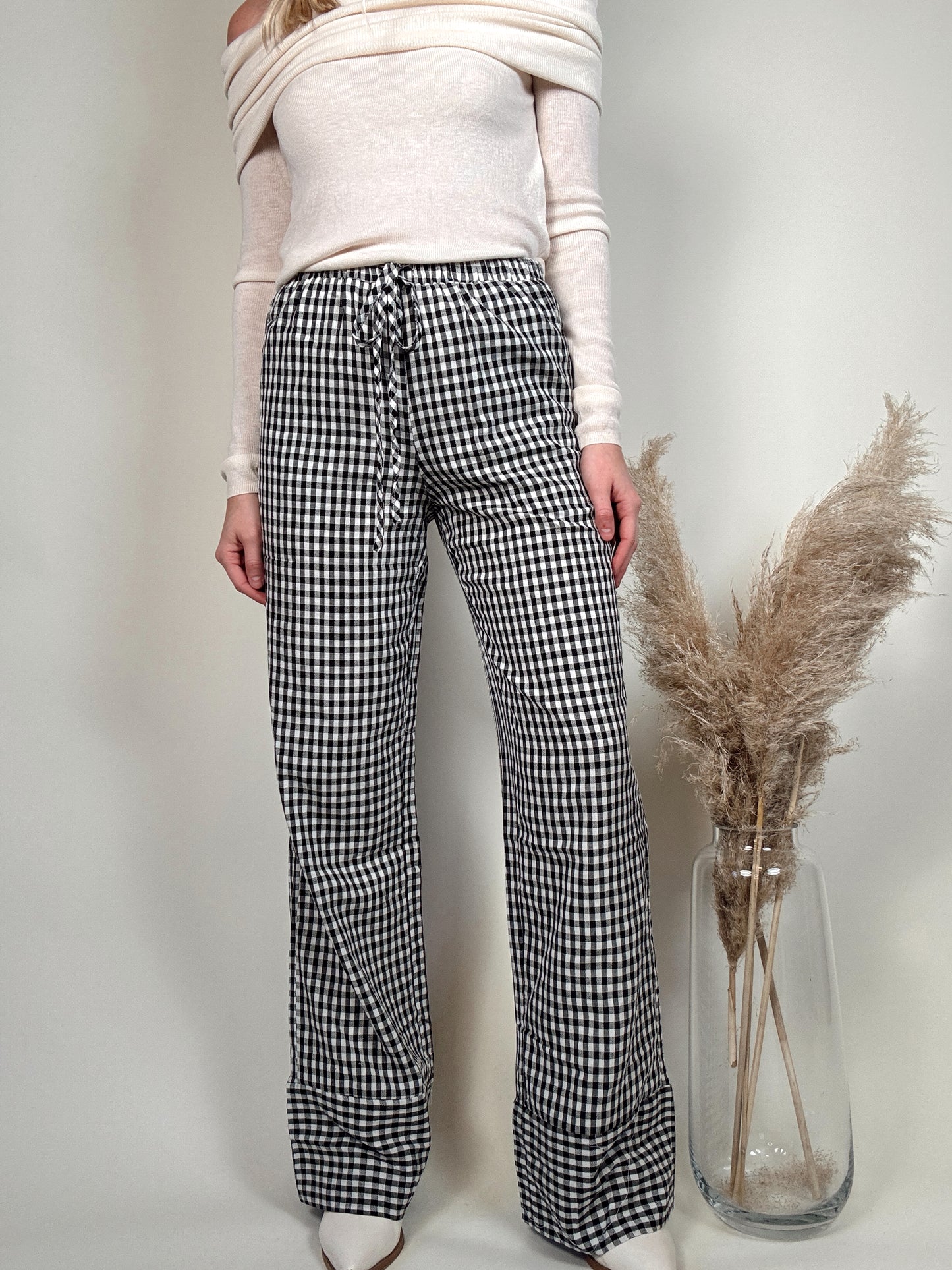 Gingham Pattern Pants