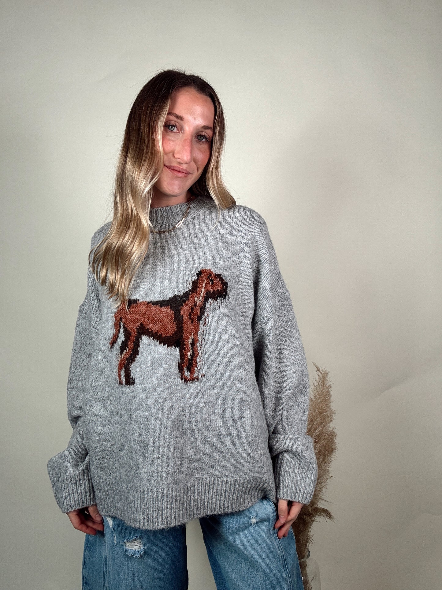 Hank Hound Sweater - Heather Grey PREORDER EARLY NOVEMBER