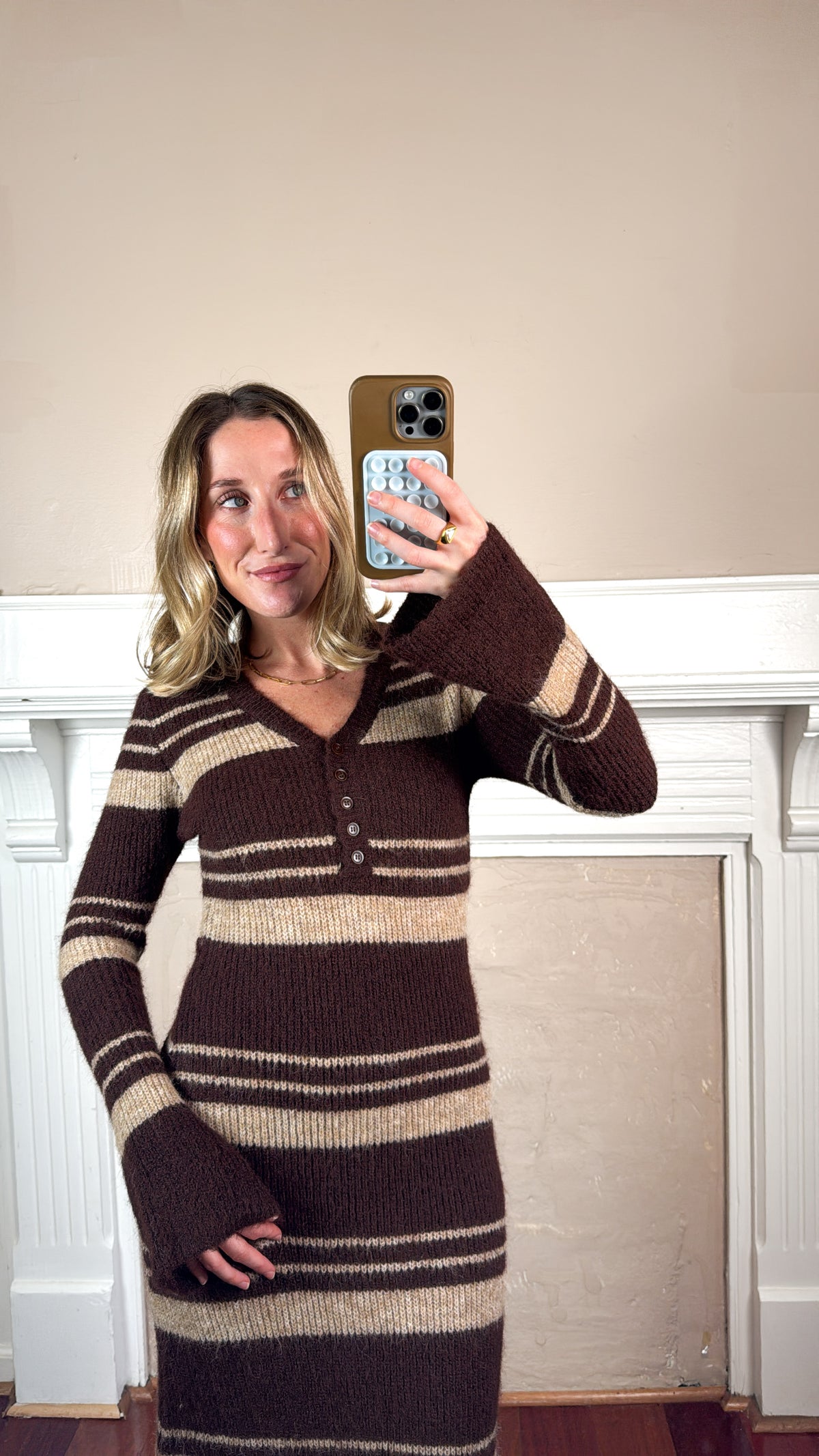 Striped Sweater Maxi Dress
