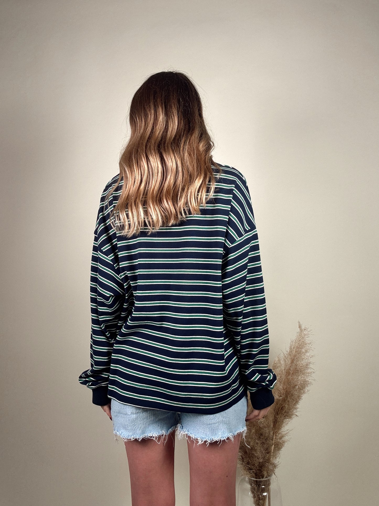 Navy Striped Rugby Top