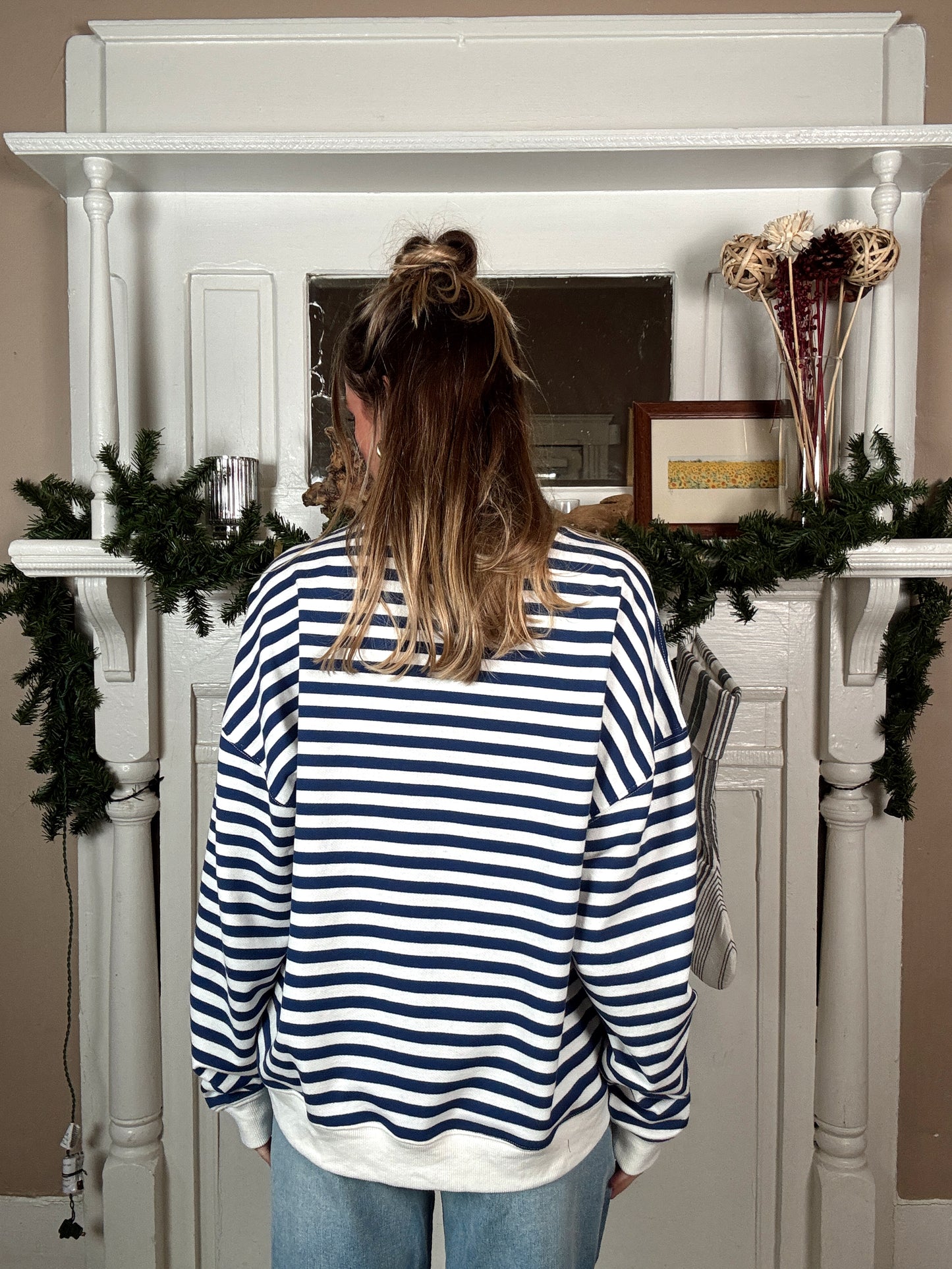 Blue Striped Knitted Pullover