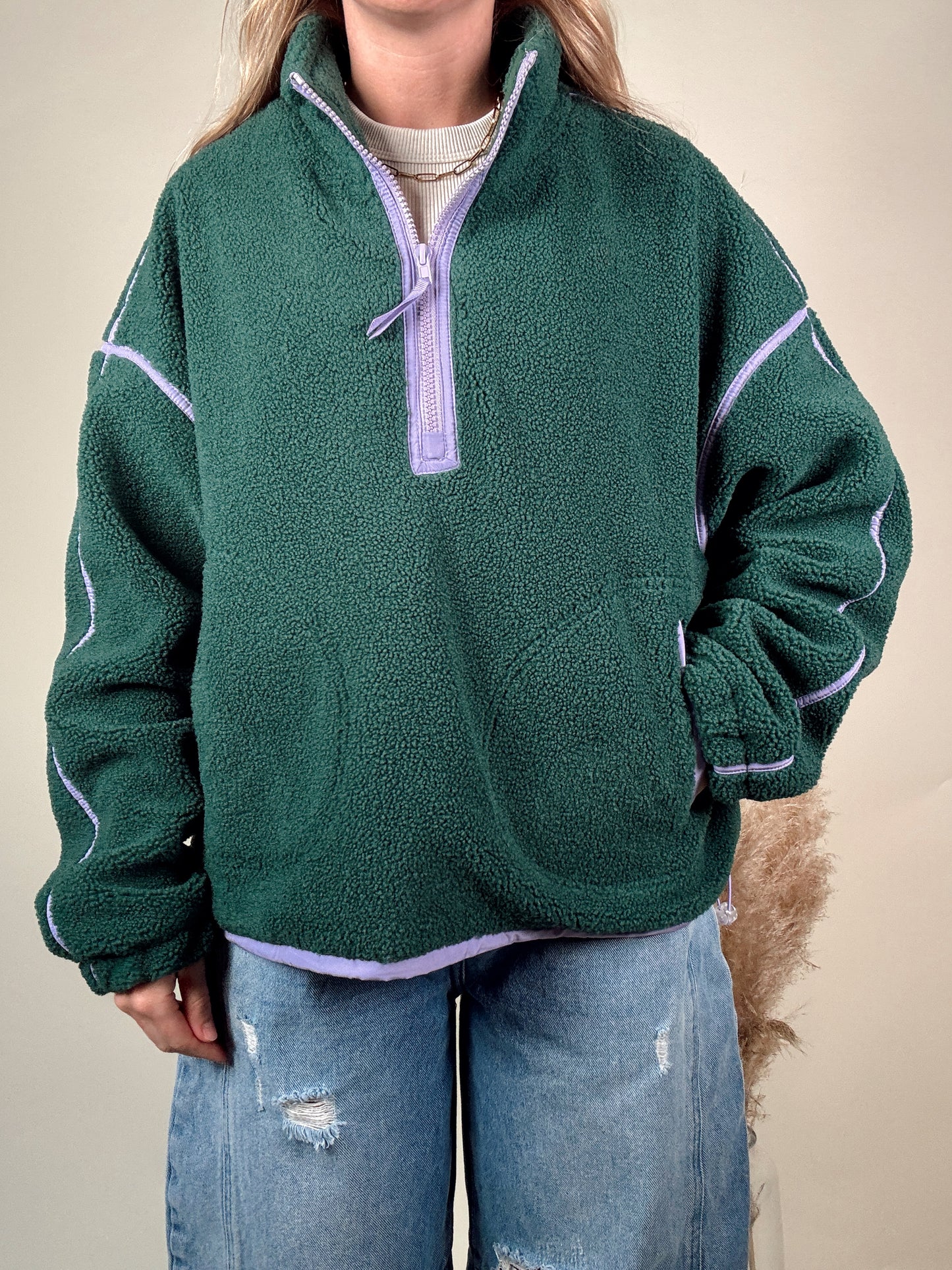 Contrast Sherpa Jacket - Teal