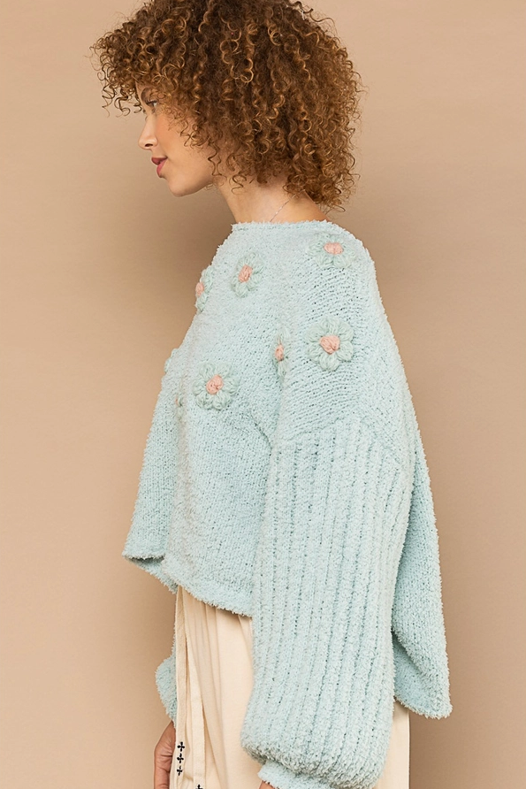 Teddy Floral Fleece Sweater