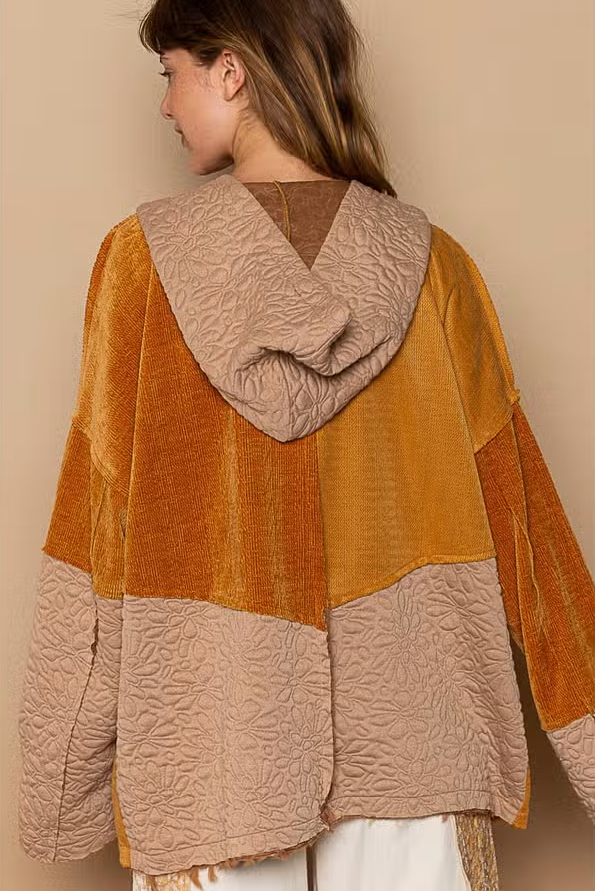 Lace Up Color Block Knit Top