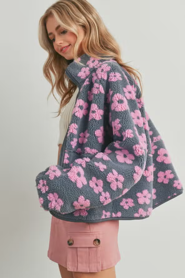 Daisy Flower Fleece Jacket