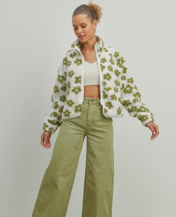 Daisy Flower Fleece Jacket