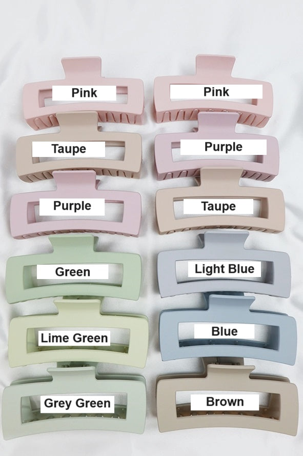 Matte Jumbo Cut Out Rectangle Hair Claw