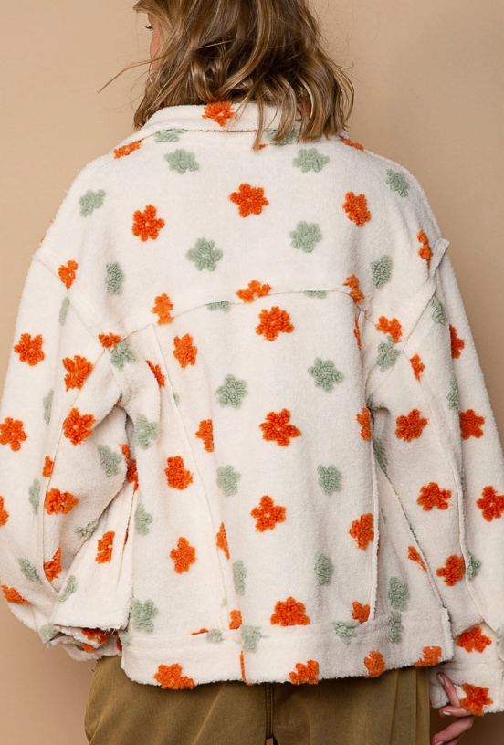 Happy Days Button Down Floral Fleece