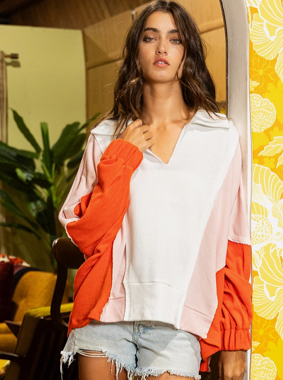 Outbound Oversized Contrast Top