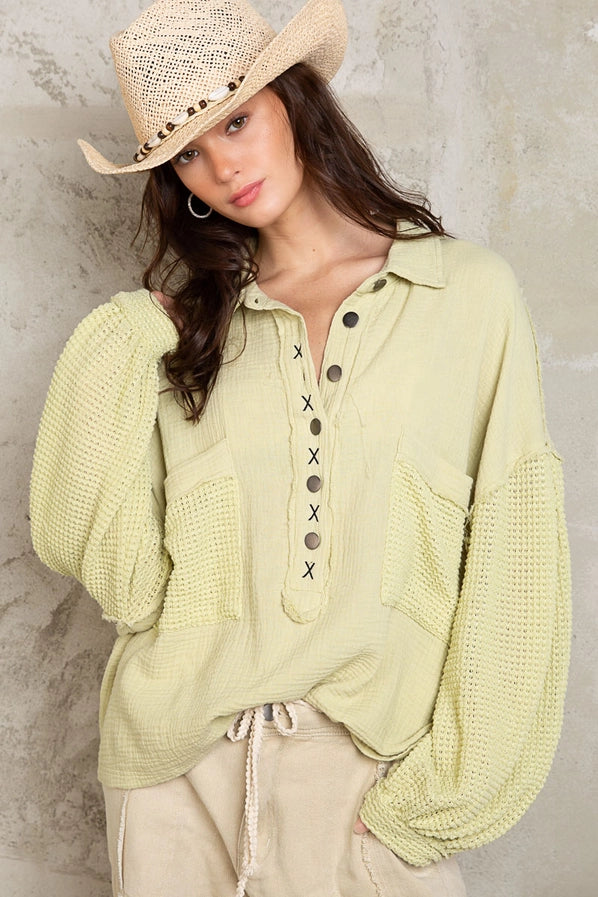 Highlands Thermal Button Up Top
