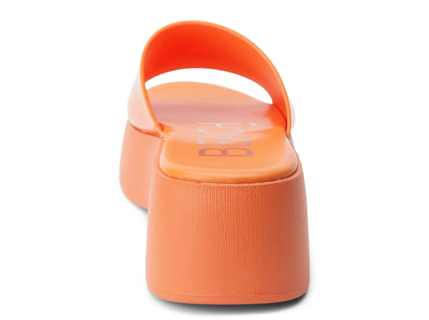 Solar Platform Sandal - Orange Vegan, single-band jelly platform sandal. Synthetic upper