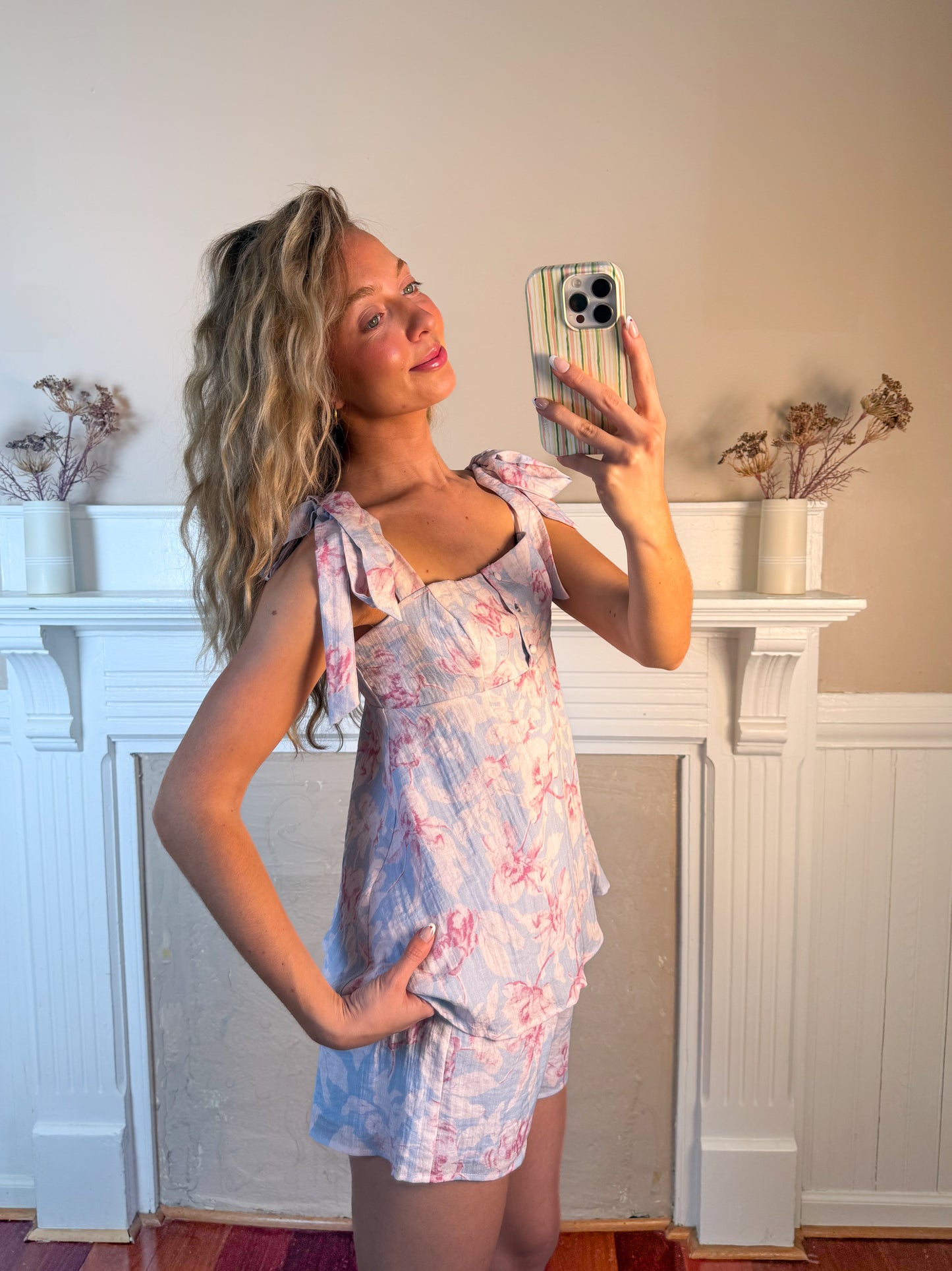 Floral Top and Shorts Set