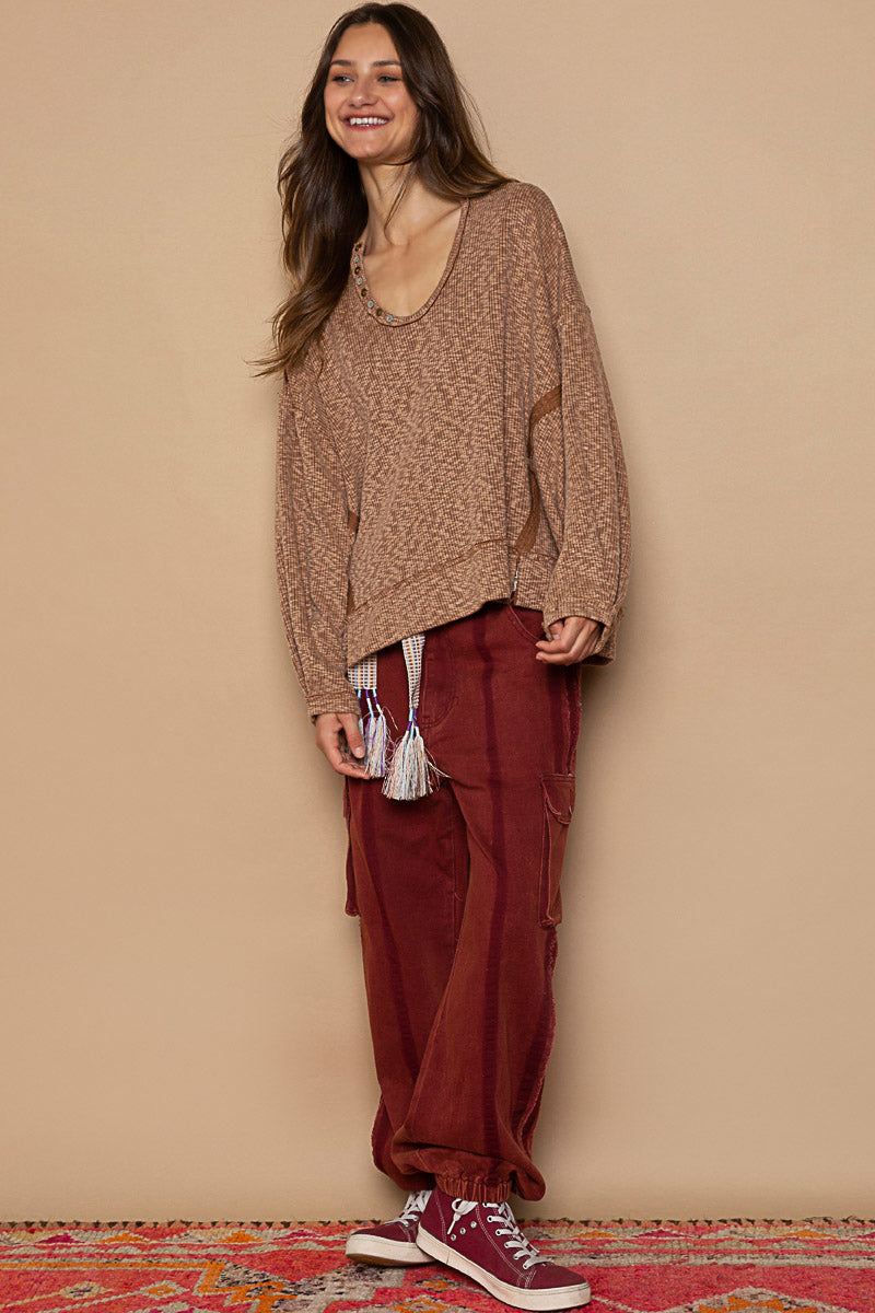 Willow Ribbed Oversized Long Sleeve Top