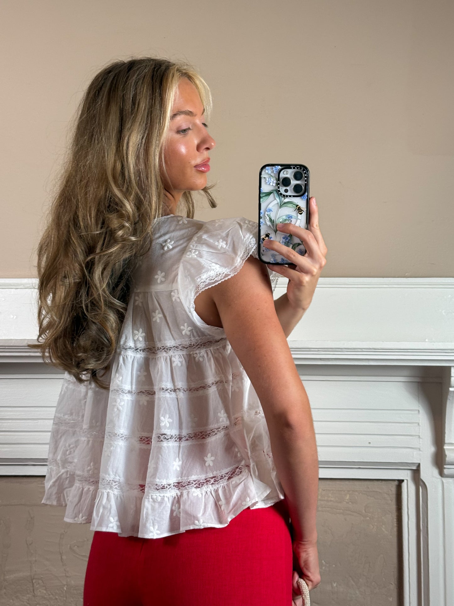 Floral Embroidered Woven Blouse - PREORDER JULY 3
