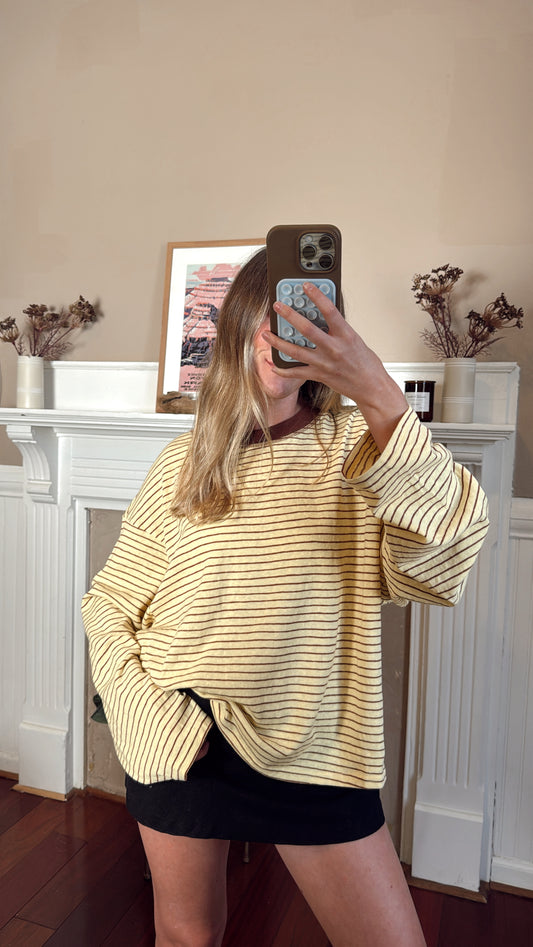 Golden Honey Striped Knit Long Sleeve