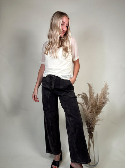 Paneled Stretch Jeans