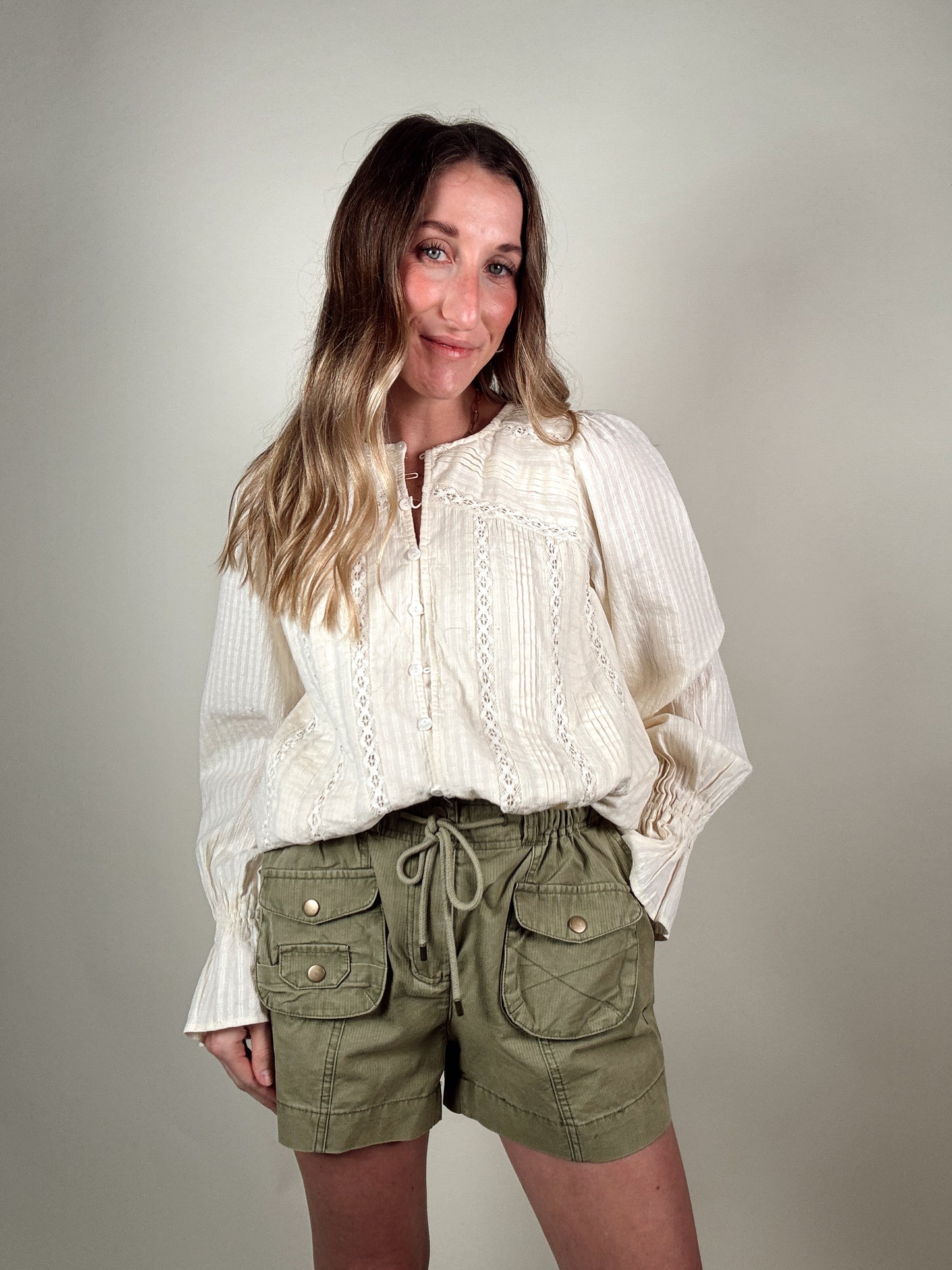 Washed Twill Cargo Shorts