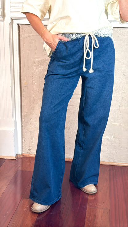 Knit Cotton Wide Leg Pants - PREORDER