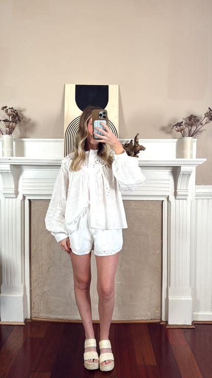 Izzy Eyelet Blouse and Shorts Set