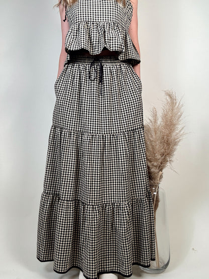 Gabriella Gingham Top and Skirt Set
