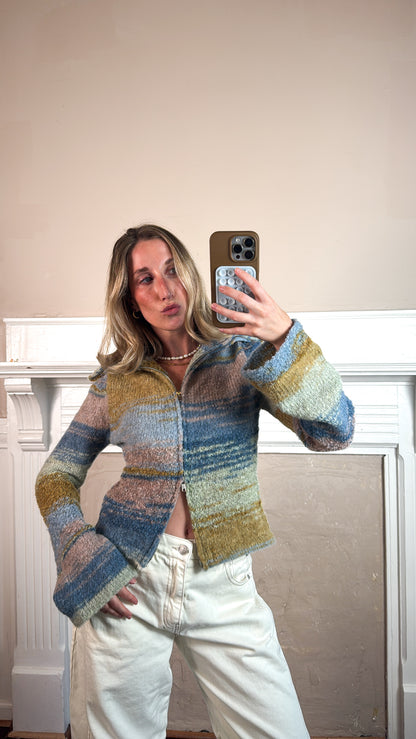 Ombre Zip Up Cardigan - PREORDER