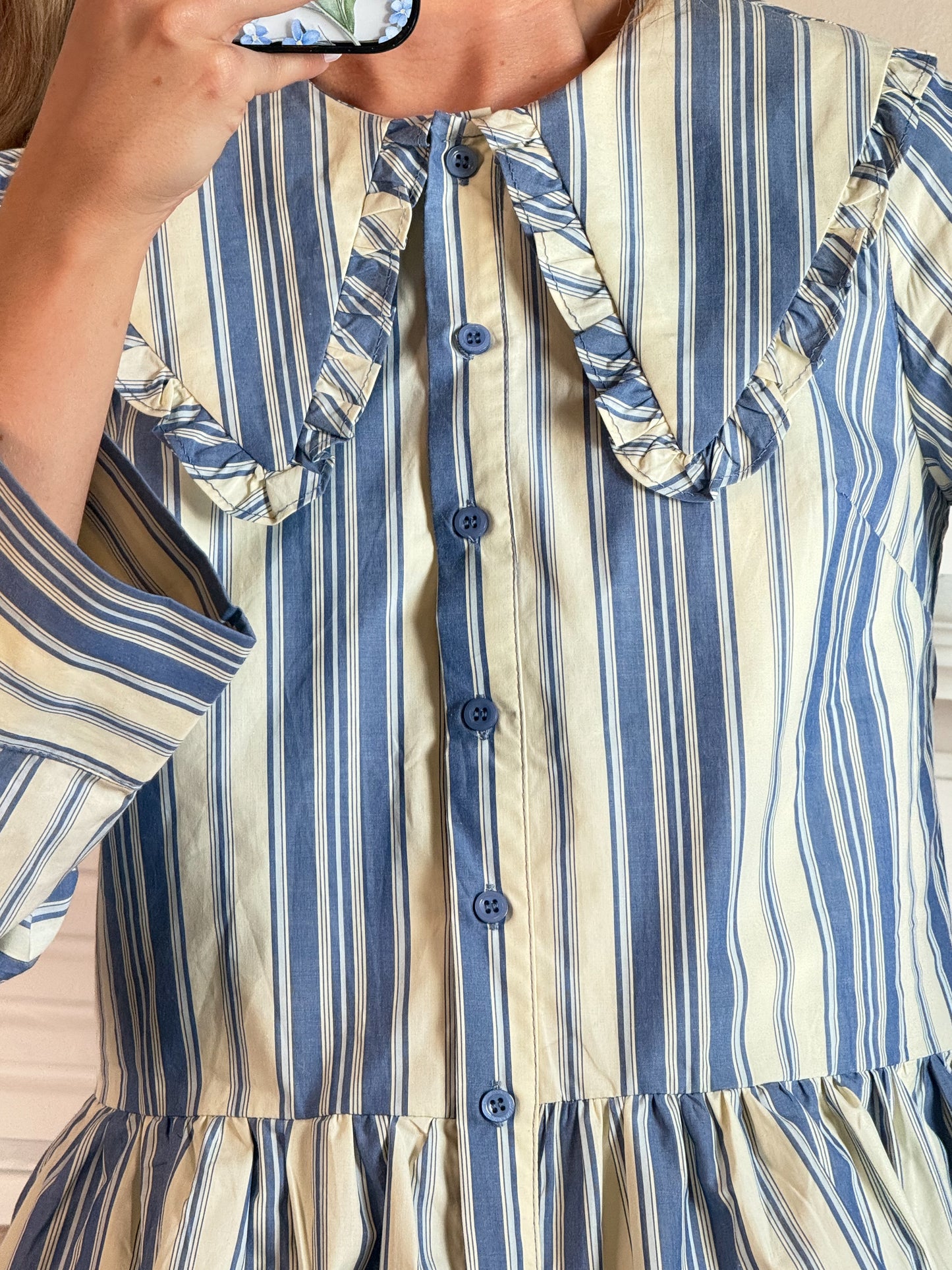 Piper Stripe Collared Long Sleeve Top