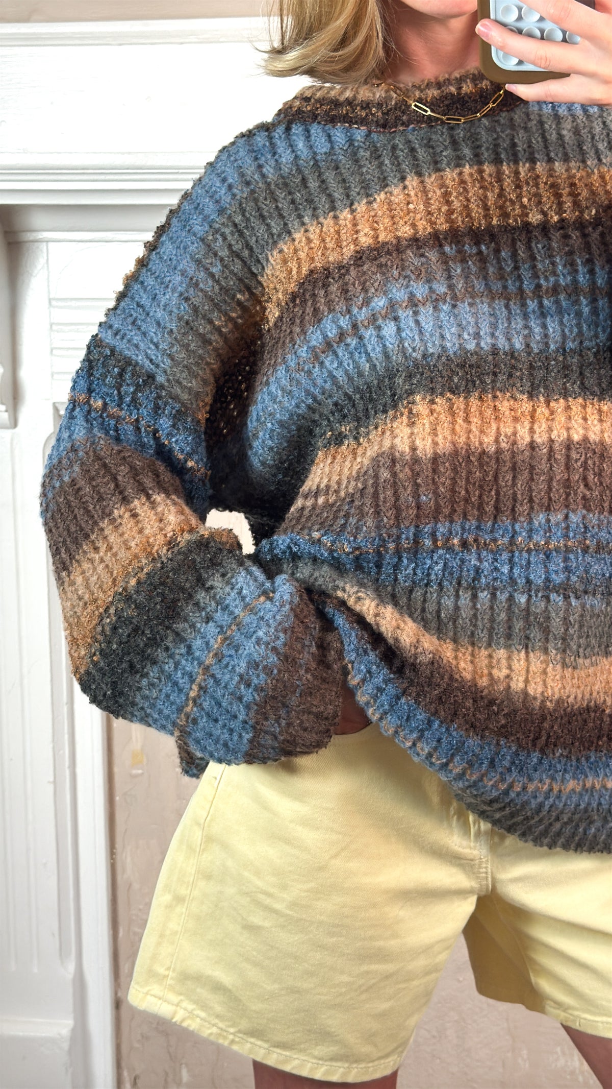 Oversized Striped Knit Sweater