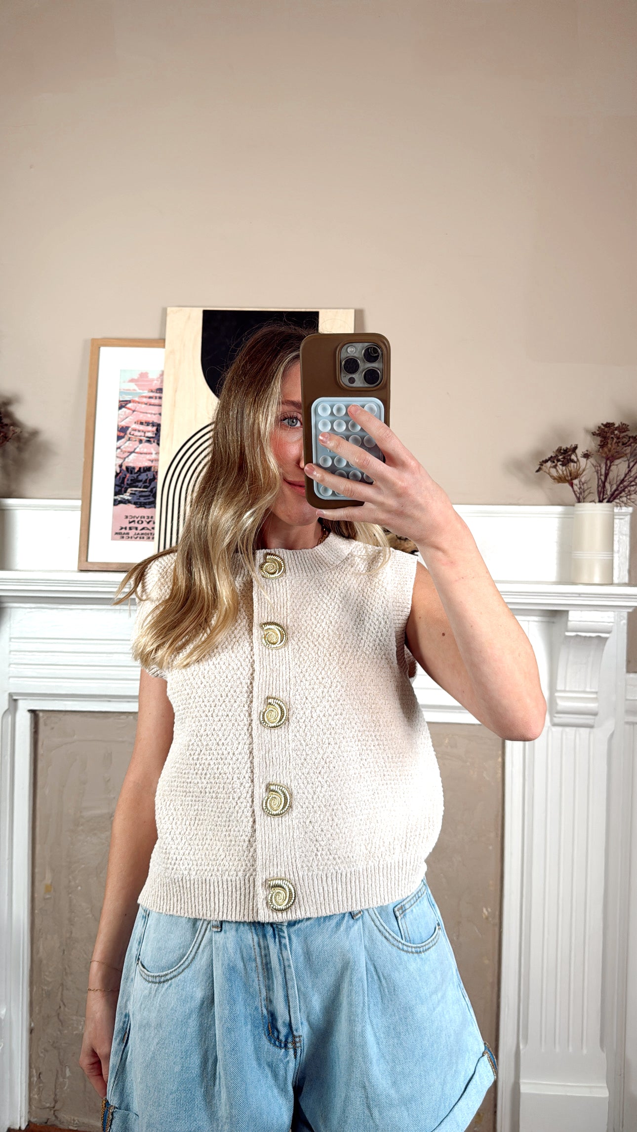 Holland Vest Top - Cream