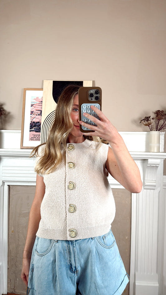 Holland Vest Top - Cream
