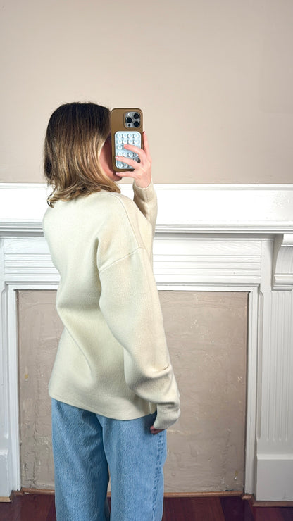 Cara Button Front Peplum Sweater