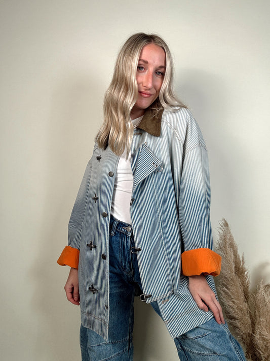 Denim Barn Jacket - Denim Stripe