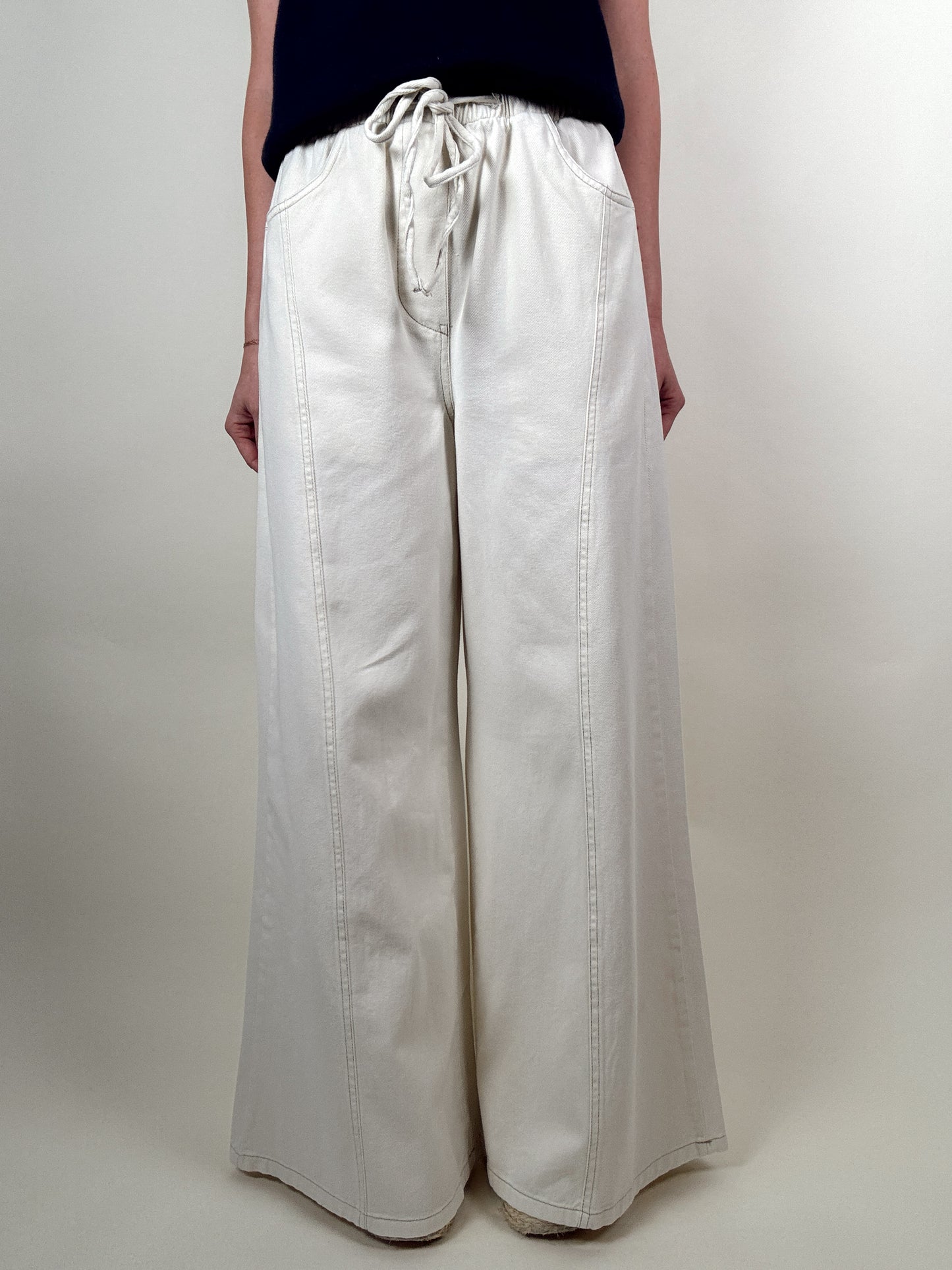 Jude Wide Leg Pants - Ecru