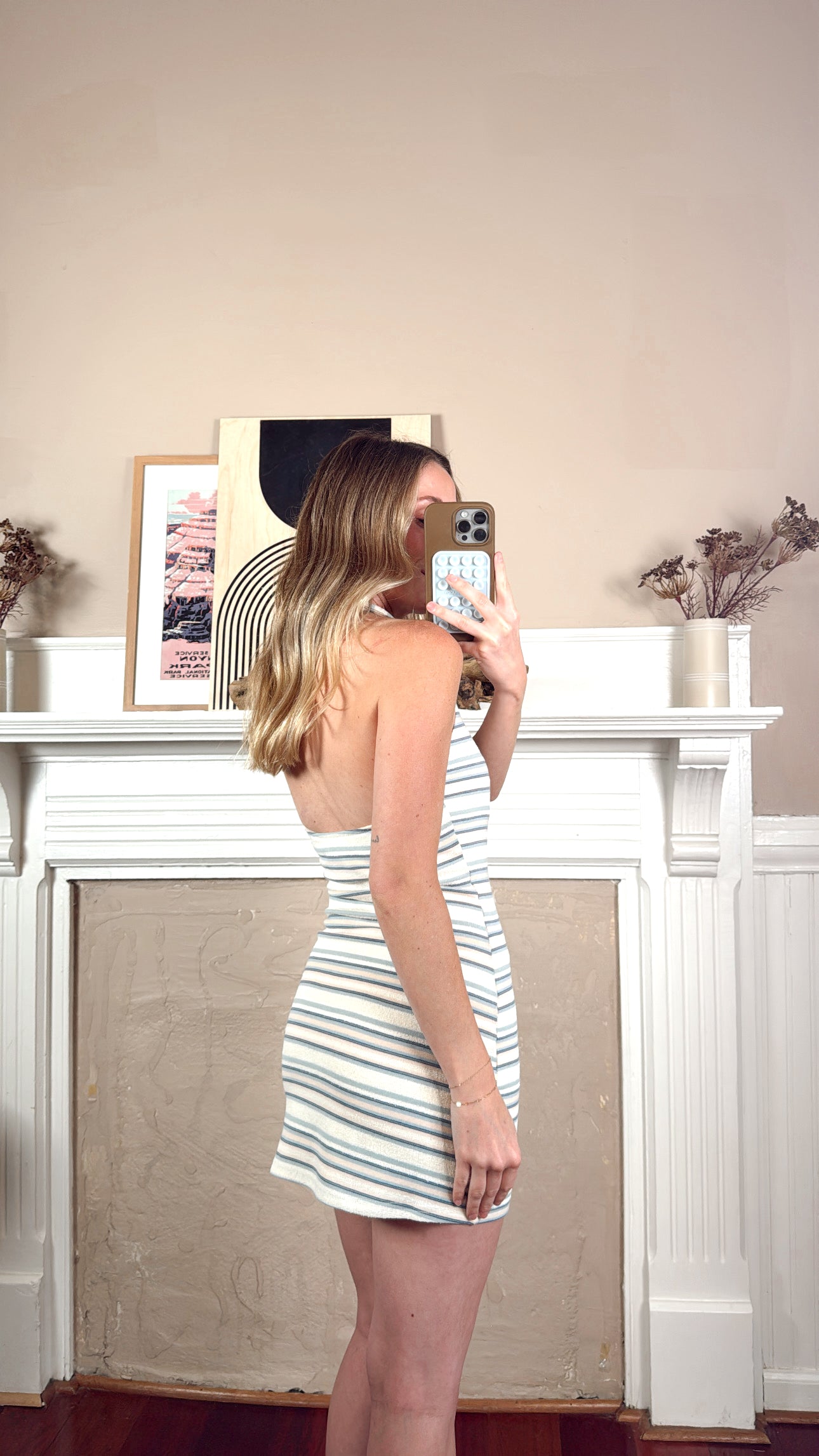 Aquamarine Halter Mini Dress