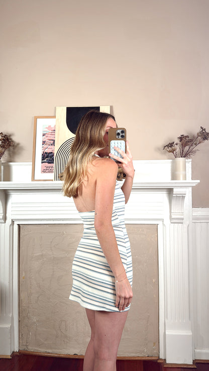 Aquamarine Halter Mini Dress