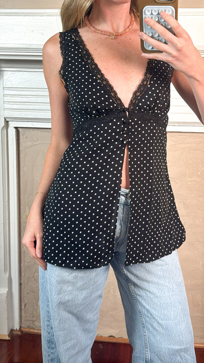 Ginny Polka Dot Tie Back Top