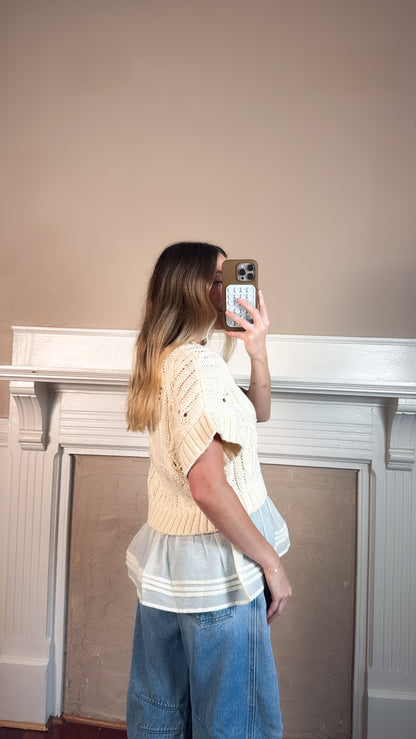 Knit Sweater Peplum Top - PREORDER 3 WEEK